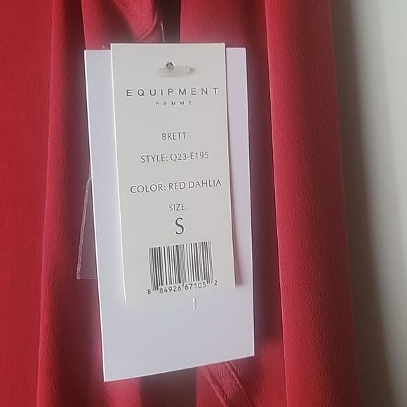 NWT Equipment S Burgundy Silk Button Modest Long Sleeve Office Shirt Top Blouse - Picture 4 of 14